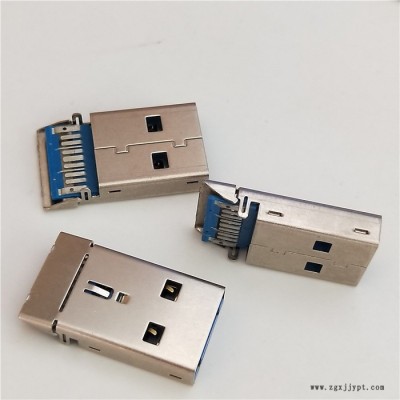 USB 3.1公頭 11PIN 直腳 180度貼板式 沉板式AM 藍膠LCP料 A公