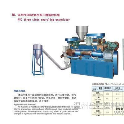 系列PVC回收再生料三槽造粒機組