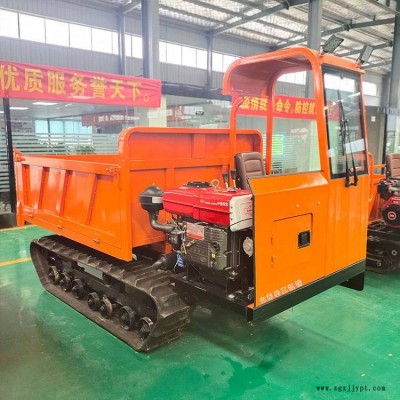 山東岳工機(jī)械 全地形履帶運輸車 小型山地履帶翻斗車 橡膠履帶自卸車