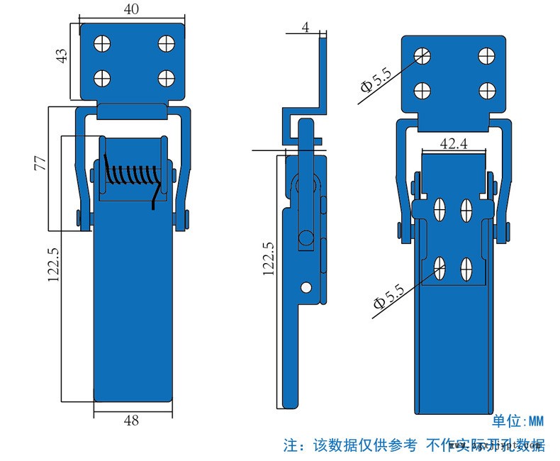 NRH/納匯貨車(chē)箱鎖扣重型儲(chǔ)物箱鎖扣五金工業(yè)機(jī)械彈簧鐵質(zhì)重型搭扣示例圖2