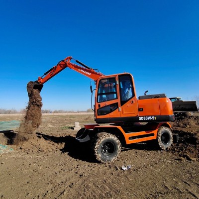 山鼎廠家國(guó)產(chǎn)輪式挖掘機(jī)80小型輪胎式挖機(jī)價(jià)格表