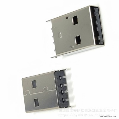 USB 2.0 4P AM180度立式直插公頭H=16.65不銹鋼殼LCP無(wú)鹵A公立插板上加長(zhǎng)