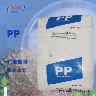 注塑 高透明 PP 韓華道達(dá)爾 RJ772 食品級 家庭用品 PP原料