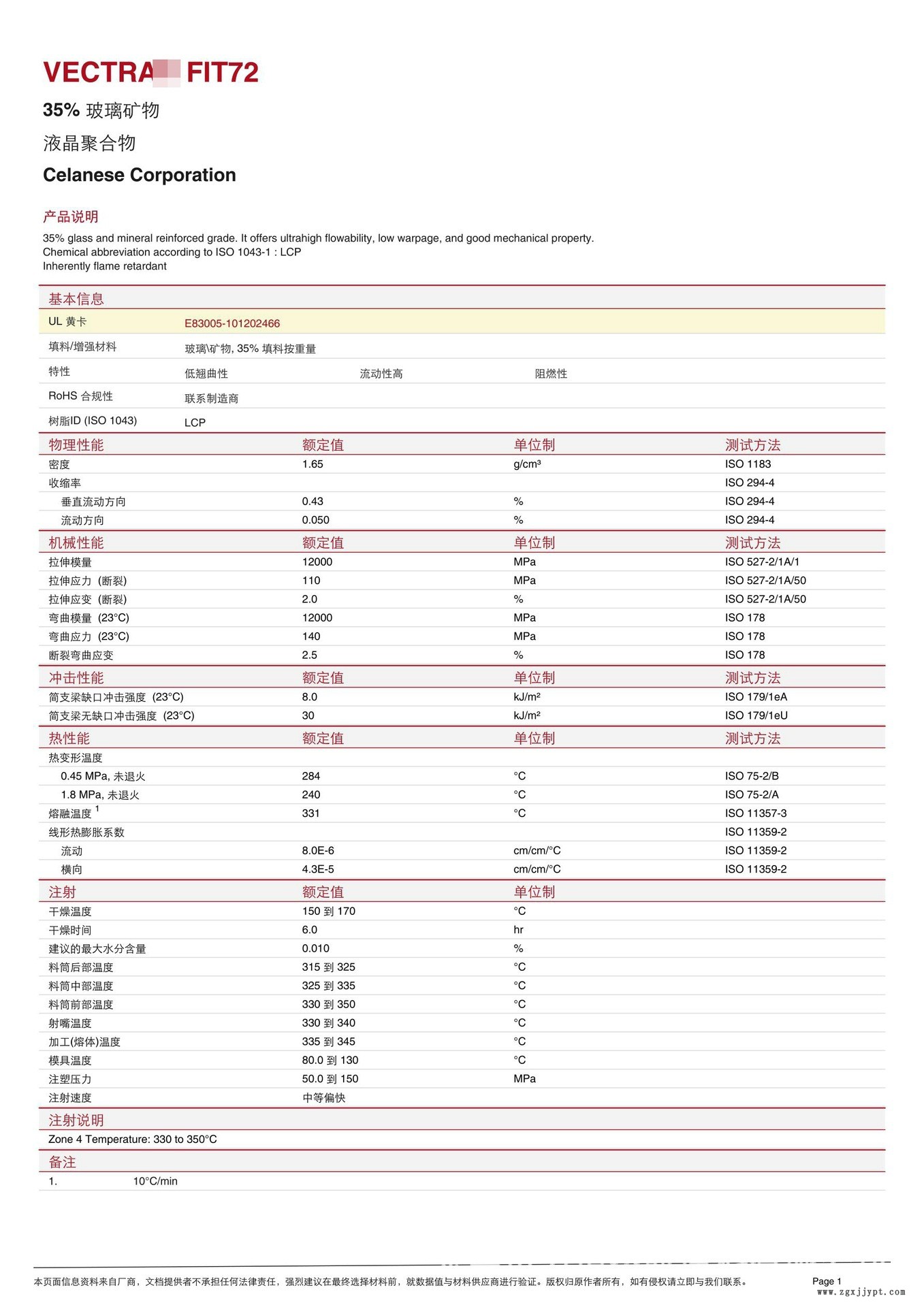 LCP/泰科納/FIT72 35%玻璃礦物增強(qiáng) 低翹曲 高流動(dòng) 耐高溫240度示例圖2