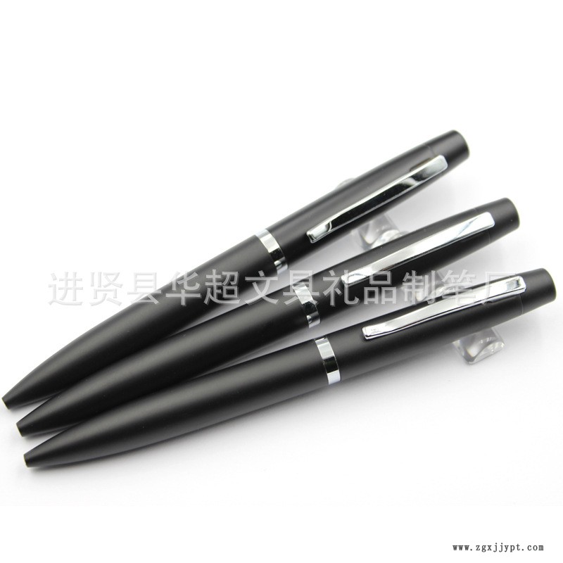 2017年新款黑砂桿金屬圓珠筆 旋轉(zhuǎn)金屬筆 BALLPEN 可定做各種顏色示例圖3